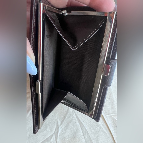 EUC FENDI ZUCCA Zucchino Print Leather Snap Kiss Lock Card Billfold Wallet - Picture 9 of 9